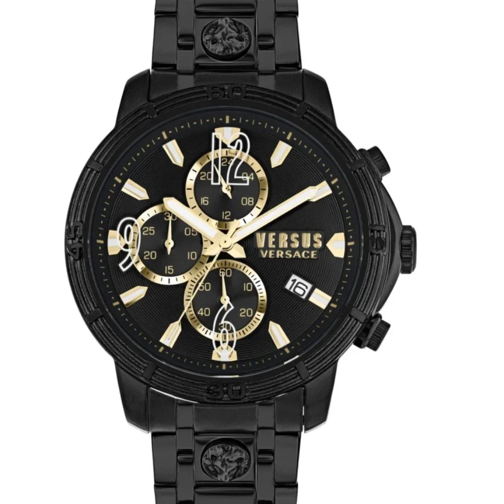 Versace Versus Black Sport Mens 46mm Watch